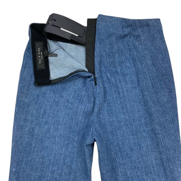 Rag And Bone Womens Hina Jean 2 Clean Ambra Blue Cropped Flare Leg High Rise - Picture 3 of 12